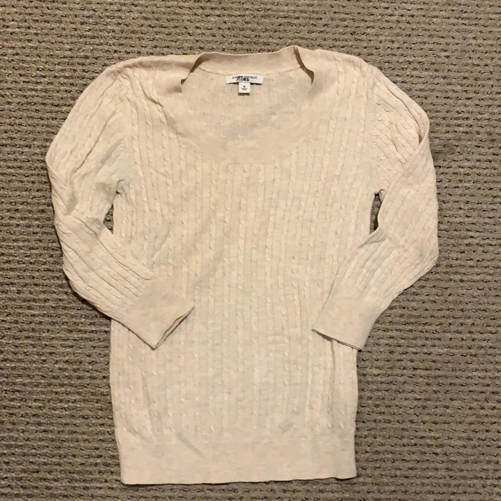 3/4 sleeve cable sweater from banana republic